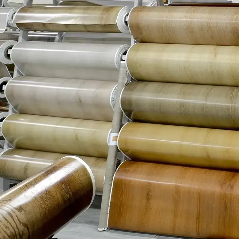 ខ្សែភាពយន្តតុបតែងពណ៌ PVC សម្រាប់លំអៀងលើកម្រាលឥដ្ឋ WPC